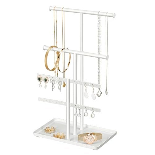 Josmimic Jewelry Holder Organizer Necklace Display Metal Aesthetic Room Decor Tree Stand for Bracelet Hanger and Earrings Storage - Image 1
