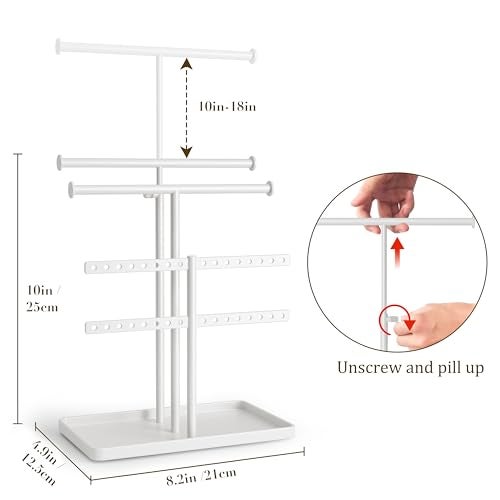 Josmimic Jewelry Holder Organizer Necklace Display Metal Aesthetic Room Decor Tree Stand for Bracelet Hanger and Earrings Storage - Image 3