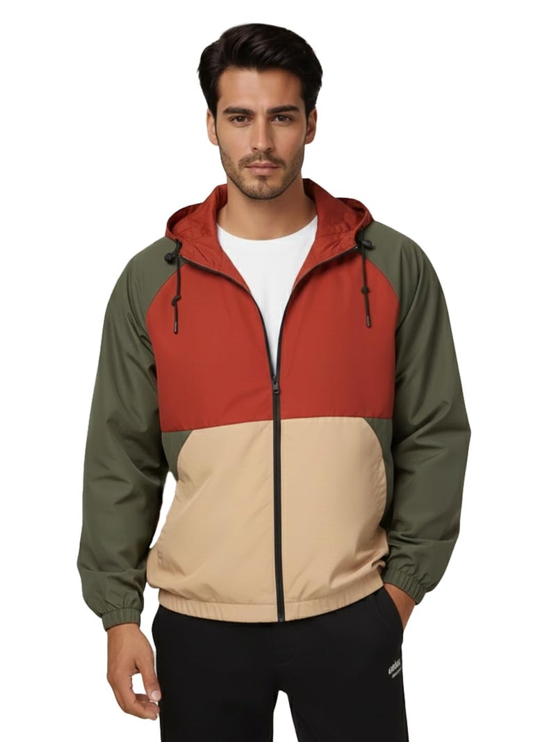 CHKOKKO Sunscreen Jacket for Men Windcheater Hooded Zipper Sports Jacket | UV Protection | Sun Protective | Lightweight Water Resistant | Riding Biker | Outdoor Travel Gym Running - Image 1