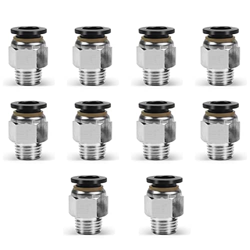 CNAODUN 10 Pcs Push-to-Connect Fittings 3/8 Inch Tube OD x 1/4 Inch NPT Thread Pneumatic Male Straight Quick Connect Air line fittings - Image 1