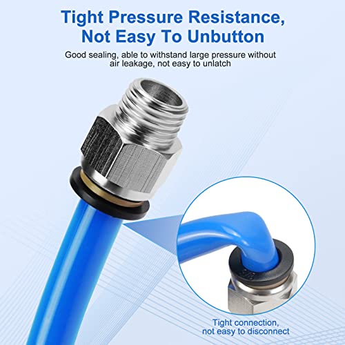 CNAODUN 10 Pcs Push-to-Connect Fittings 3/8 Inch Tube OD x 1/4 Inch NPT Thread Pneumatic Male Straight Quick Connect Air line fittings - Image 4