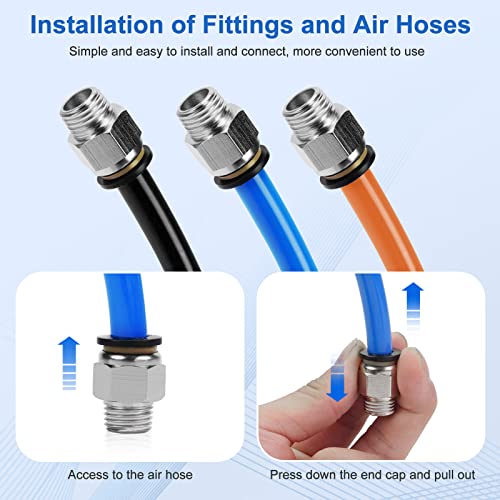 CNAODUN 10 Pcs Push-to-Connect Fittings 3/8 Inch Tube OD x 1/4 Inch NPT Thread Pneumatic Male Straight Quick Connect Air line fittings - Image 5