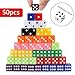 Hxezoc 50 Pieces Colored Dice Set 16mm Standard Game Dices Acrylic 6 Sided Colorful Bulk Casino Dice for Casino Theme Party Board Games Vegas Birthday Party Supplies Square Corner - Image 4
