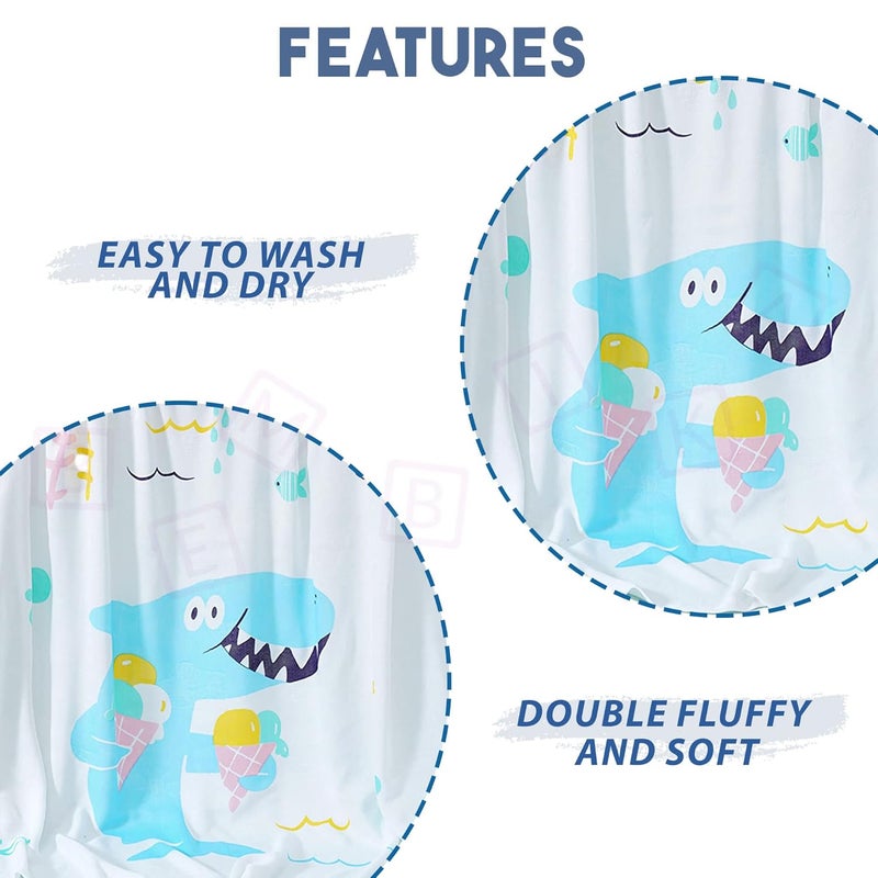 BEMBIKA Bamboo Muslin Blanket Baby 110X110 Cm Stroller Blanket Receiving Blanket for Newborn Unisex Baby (Ice Cream Shark) - Image 3
