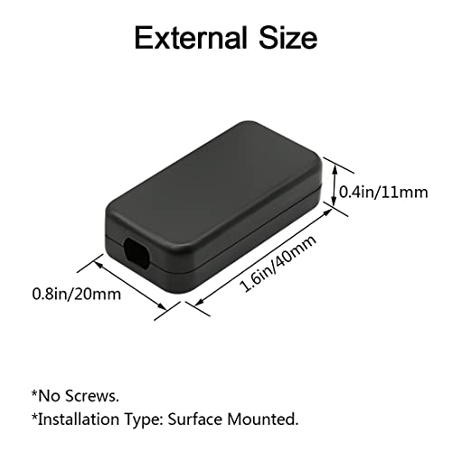 LeMotech Project Box 10 Pieces ABS Plastic Electrical Project Case Small Junction Box for Electronics Black 1.6 x 0.8 x 0.4 inch (40 x 20 x 11 mm) - Image 2