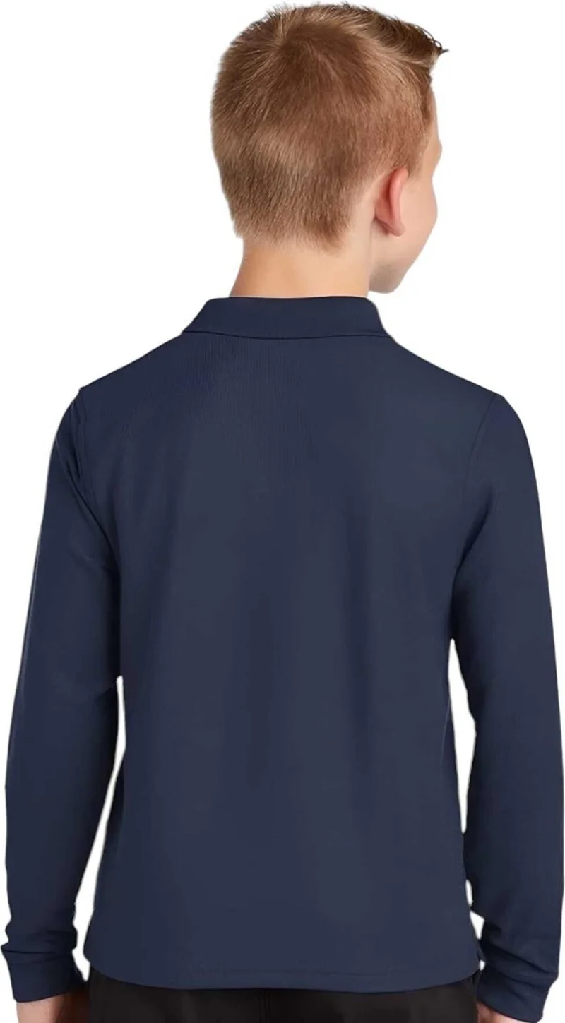 Tezzgelsin 3-Piece Boy Long Sleeve Cotton Polo Neck T-Shirt Daily and School Uniform School T-Shirt