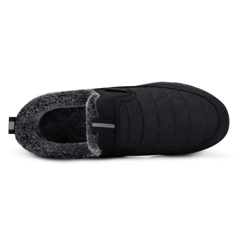 SHIBEVER Women's Snow Boots Winter: Fur Lined Slip-On Waterproof Ankle Booties Anti-Slip Comfortable Warm Women Shoes Black Size 7 - Image 5