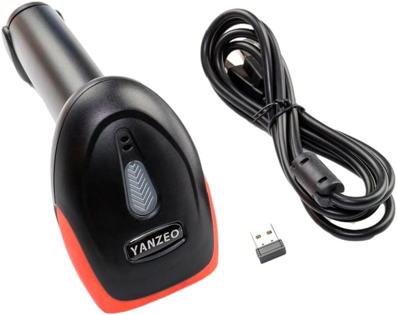 ماسح الباركود المحمول من يانزيو USB لاسلكي 2.4G ماسح الباركود 1D 2D QR Code قارئ الباركود بالليزر لنق��ط البيع - Image 1