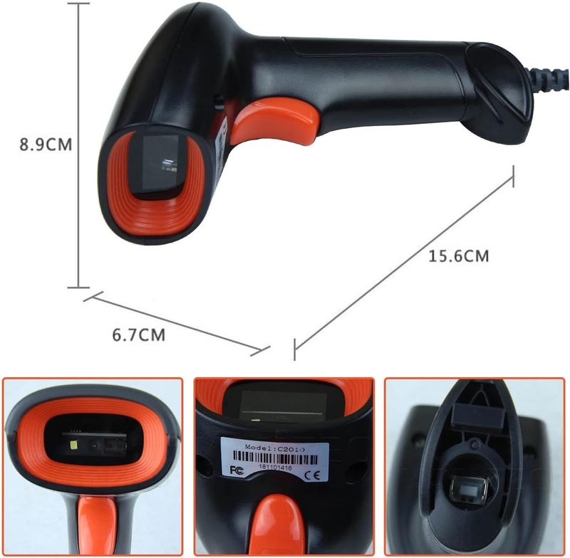 ماسح الباركود المحمول من يانزيو USB لاسلكي 2.4G ماسح الباركود 1D 2D QR Code قارئ الباركود بالليزر لنق��ط البيع - Image 4