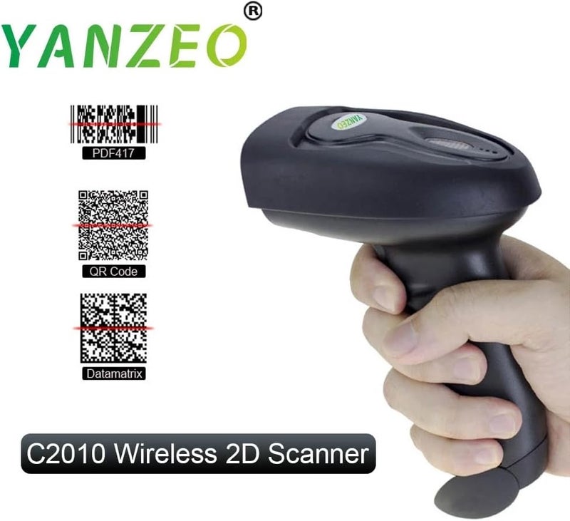 ماسح الباركود المحمول من يانزيو USB لاسلكي 2.4G ماسح الباركود 1D 2D QR Code قارئ الباركود بالليزر لنق��ط البيع - Image 3