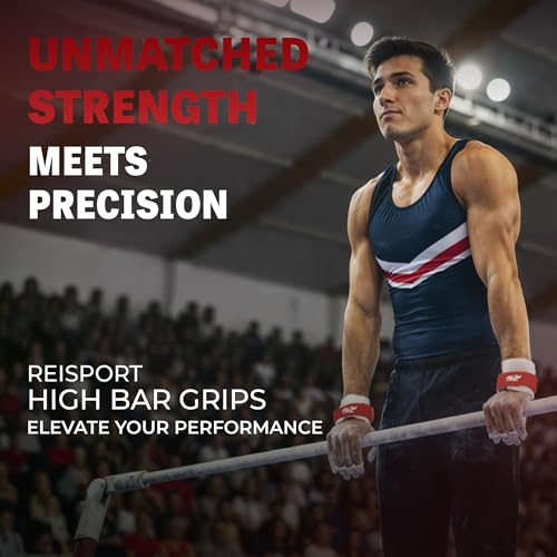 Reisport Men's Hook and Loop High Bar Grips, XX-Small, X-Small, Small, Medium, Large, Gymnastic Grips, Men and Boys Gymnastics Training, Long Lasting, Leather, Safe Grip Gray - Image 5