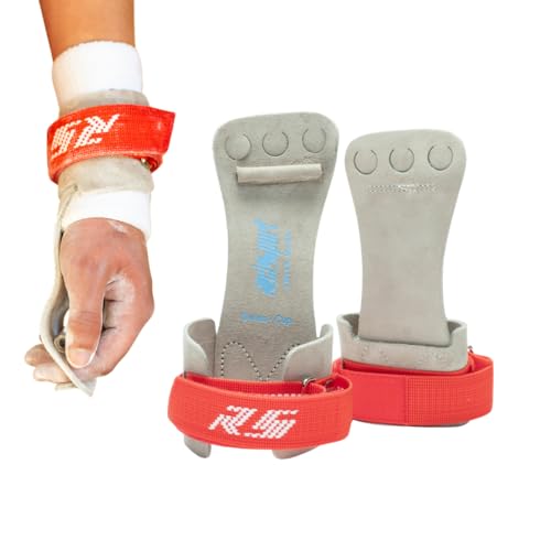 Reisport Men's Hook and Loop High Bar Grips, XX-Small, X-Small, Small, Medium, Large, Gymnastic Grips, Men and Boys Gymnastics Training, Long Lasting, Leather, Safe Grip Gray - Image 1