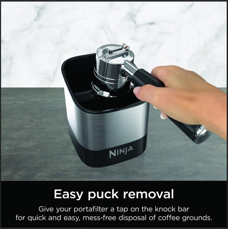 Ninja Luxe Café Knock Box, Accessories for Espresso Machine, Easy & Mess-Free Puck Disposal, Coffee & Espresso Grounds, Non-slip Base, Removable Bar, Holds 10 Double Shot Pucks, XSKKNOCKBOX - Image 2