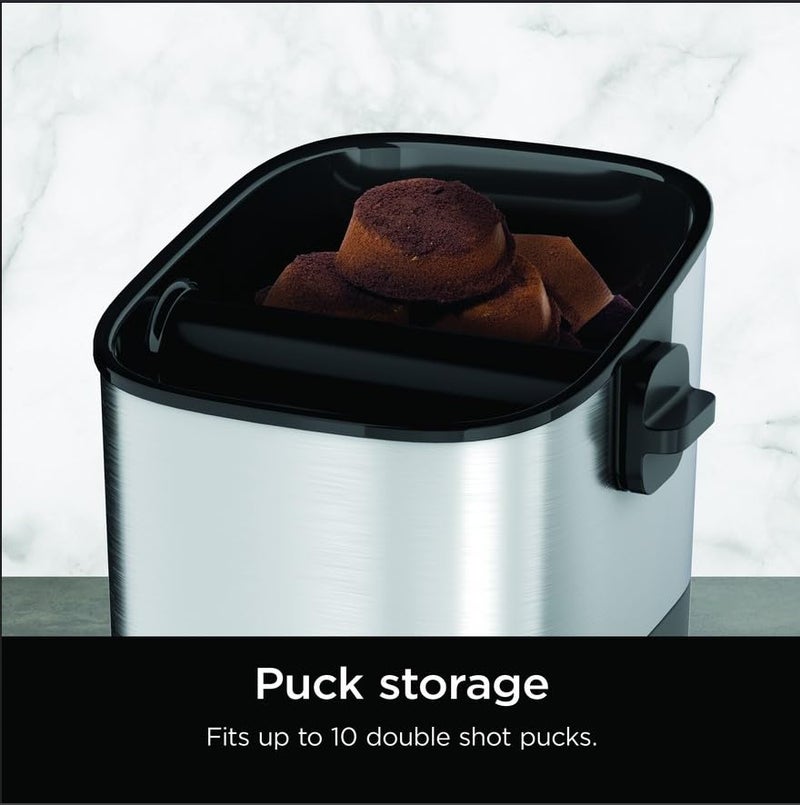 Ninja Luxe Café Knock Box, Accessories for Espresso Machine, Easy & Mess-Free Puck Disposal, Coffee & Espresso Grounds, Non-slip Base, Removable Bar, Holds 10 Double Shot Pucks, XSKKNOCKBOX - Image 4
