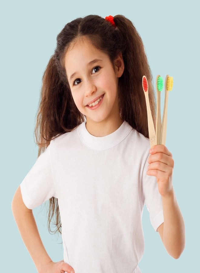 Heentan 20 Pieces Kids Bamboo Soft Bristles Toothbrushes Toddler Toothbrush Manual Travel Toothbrushes for Kids Children Home School Travel Teeth Oral Dental Care, 5.7 Inch, Individually Wrapped - Image 5