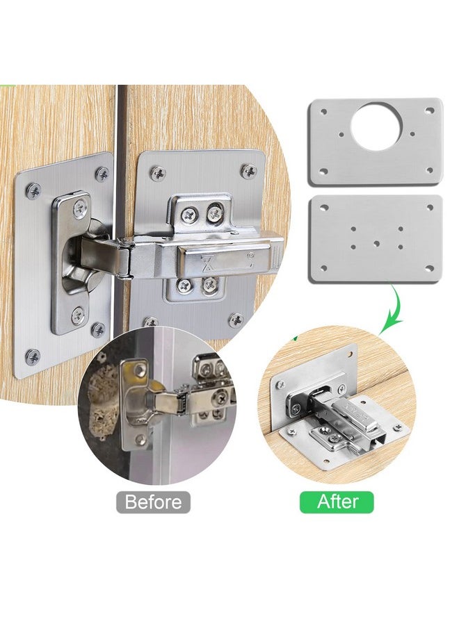 KesaPlan 4Pairs Thick Hinge Repair Plate Kit with Hole for Cabinet, Rust Resistant Stainless Steel Plate Repair Brackets, Easy Installation Hinges with Mounting Screws Fixing for Kitchen Cupboard Door - pzsku/ZA7BD88CC8C30A522E53BZ/45/_/1740982820/68edd77e-61da-4e50-be79-aaeb1f319cce