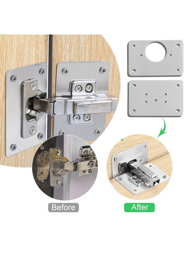 KesaPlan 4Pairs Thick Hinge Repair Plate Kit with Hole for Cabinet, Rust Resistant Stainless Steel Plate Repair Brackets, Easy Installation Hinges with Mounting Screws Fixing for Kitchen Cupboard Door - Image 5