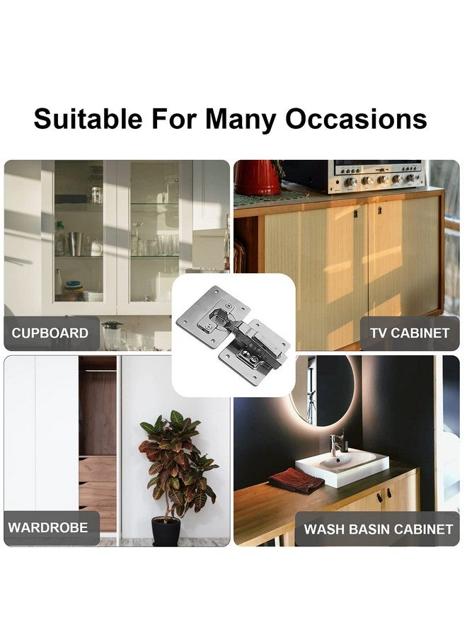 KesaPlan 4Pairs Thick Hinge Repair Plate Kit with Hole for Cabinet, Rust Resistant Stainless Steel Plate Repair Brackets, Easy Installation Hinges with Mounting Screws Fixing for Kitchen Cupboard Door - Image 4