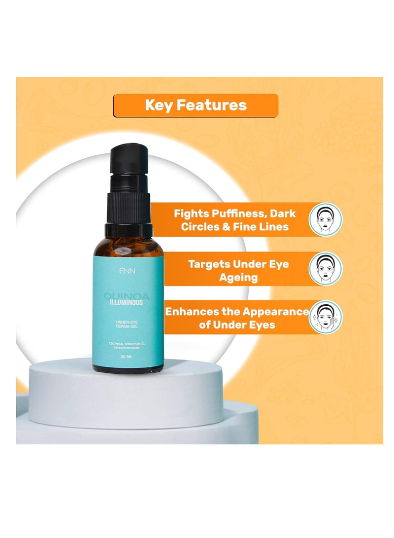 ENN Illuminous Under Eye Repair Gel for Dark Circles for Women and Men with Quinoa  Vitamin E and Niacinamide helps Reduce Dark Circle  Puffiness  Finelines 30ml - Image 5