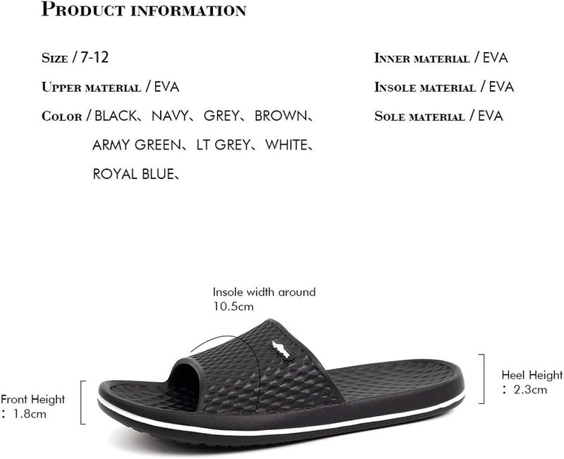 FUNKYMONKEY Mens Bathroom Shower Slippers Indoor Home Beach Non Slip Sandal - Image 5