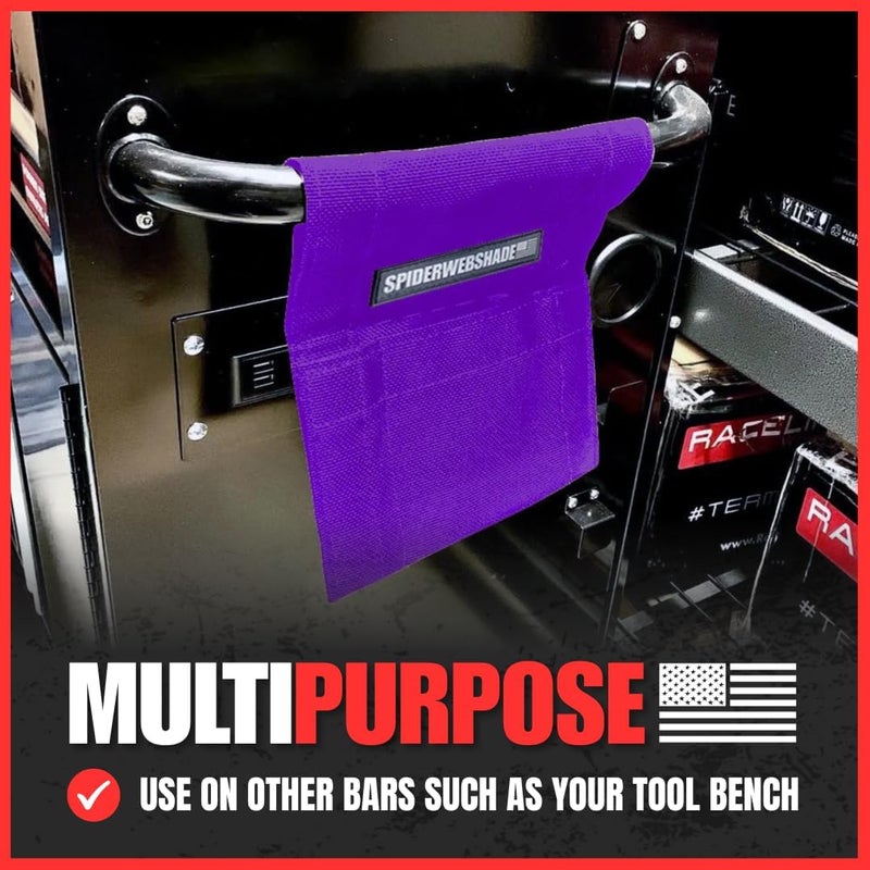 SPIDERWEBSHADE Jeep Wrangler Mesh GrabBag Passenger Accessory Storage Pouch Organizer - Purple - Image 4