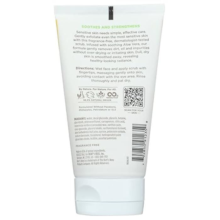 Burt's Bees سكراب الوجه اللطيف الحساس من بيرتس بيز، 4 أونصات - Image 2