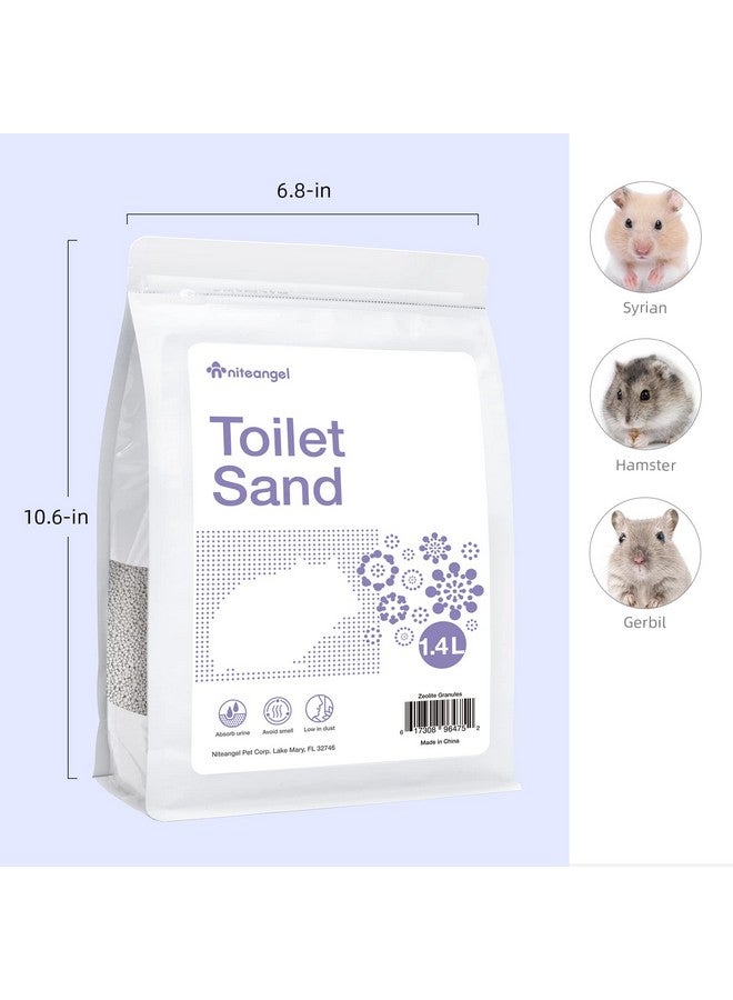 نيتينجيل رمل نايت أنجل للتدريب على استخدام المرحاض - حمام رمل للهامستر للهامستر القزم السوري والجربوع والفئران والليمون والديجوس أو غيرها من الحيوانات الأليفة صغيرة الحجم (1.4 لتر × 2 - ملصق أرجواني) - Image 2