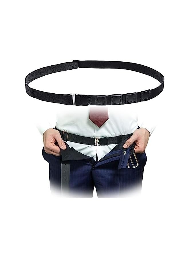 بروماس ترقية قميص الرجال يبقى حزام قفل القميص، حامل قميص مرن قابل للتعديل يحافظ على القميص مدسوسًا لجيش الشرطة - Image 1