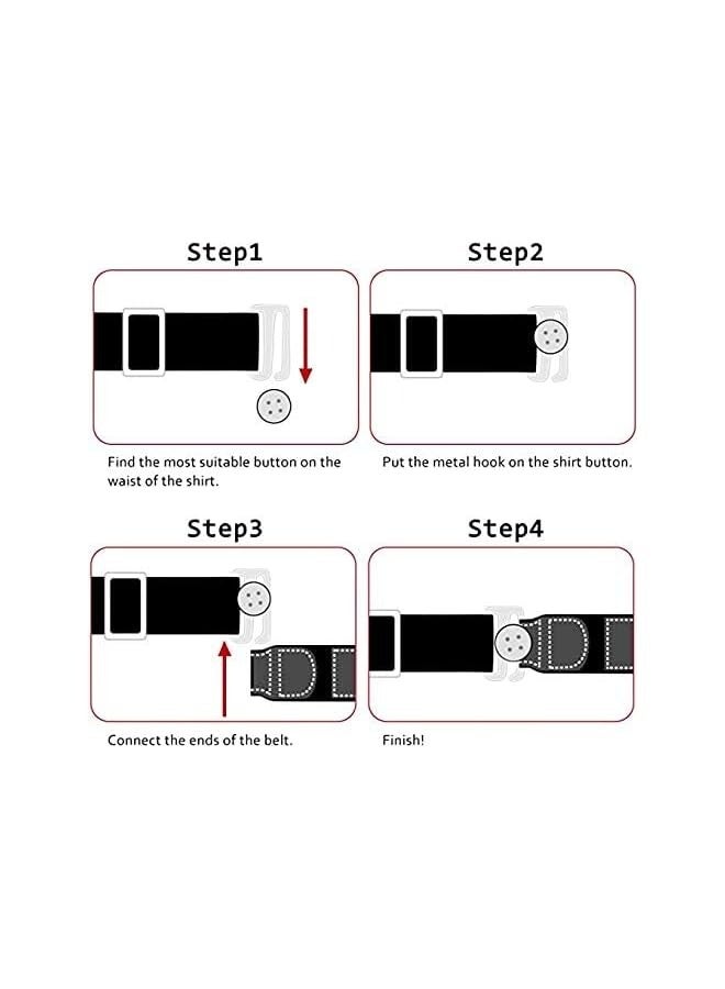 بروماس ترقية قميص الرجال يبقى حزام قفل القميص، حامل قميص مرن قابل للتعديل يحافظ على القميص مدسوسًا لجيش الشرطة - Image 4