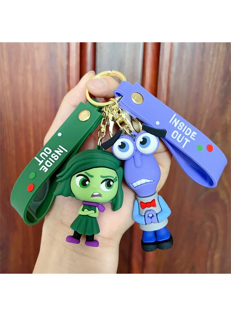 Bluejw Cute  Anime Inside Out 2 Keychain Toy for Game Fans Kids Birthday Gift 2Pcs - Image 1