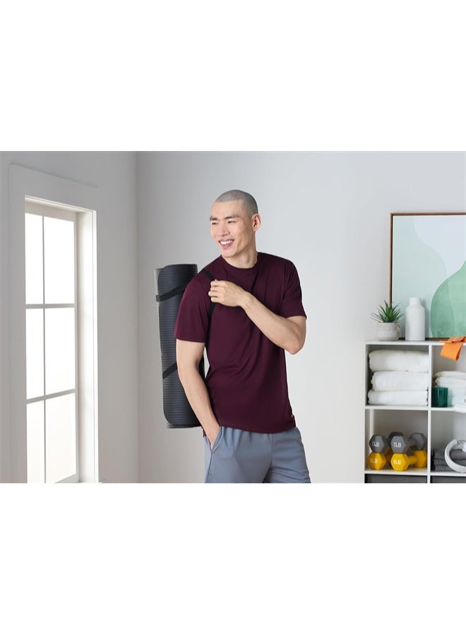 هومستر يوغا مات غير انزلاق، يوغا مات مع حزام متضمن 10 مم سميكة ممارسة مات، مثالية للبيلاتيس، اليوغا والعديد من التدريبات المنزلية الأخرى، أسود - Image 4