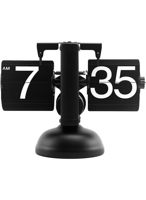 Retro Flip Clock, Digital Vintage Flip Clock with Large Number Display for Office Bedroom Living Room, Antique Mechanical Table Desk Clock, Aesthetic Decor Clock, Fancy Flip Clock (Black)