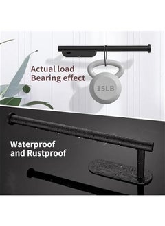 HOOKOR Paper Towel Holder for Kitchen, Stainless Steel Adhesive Roll Paper Holder Towel Holder Self for Kitchen Bathroom Washroom Toilet,Available in Adhesive and Drilling(Black 2pcs)  - Image 3