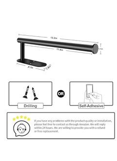 HOOKOR Paper Towel Holder for Kitchen, Stainless Steel Adhesive Roll Paper Holder Towel Holder Self for Kitchen Bathroom Washroom Toilet,Available in Adhesive and Drilling(Black 2pcs)  - Image 4