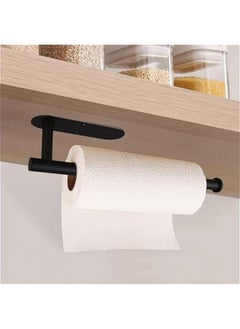 HOOKOR Paper Towel Holder for Kitchen, Stainless Steel Adhesive Roll Paper Holder Towel Holder Self for Kitchen Bathroom Washroom Toilet,Available in Adhesive and Drilling(Black 2pcs)  - Image 5