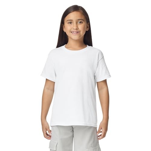 Gildan Unisex Child Dryblend Youth T-shirt, 2-pack, White, Small US - Image 2