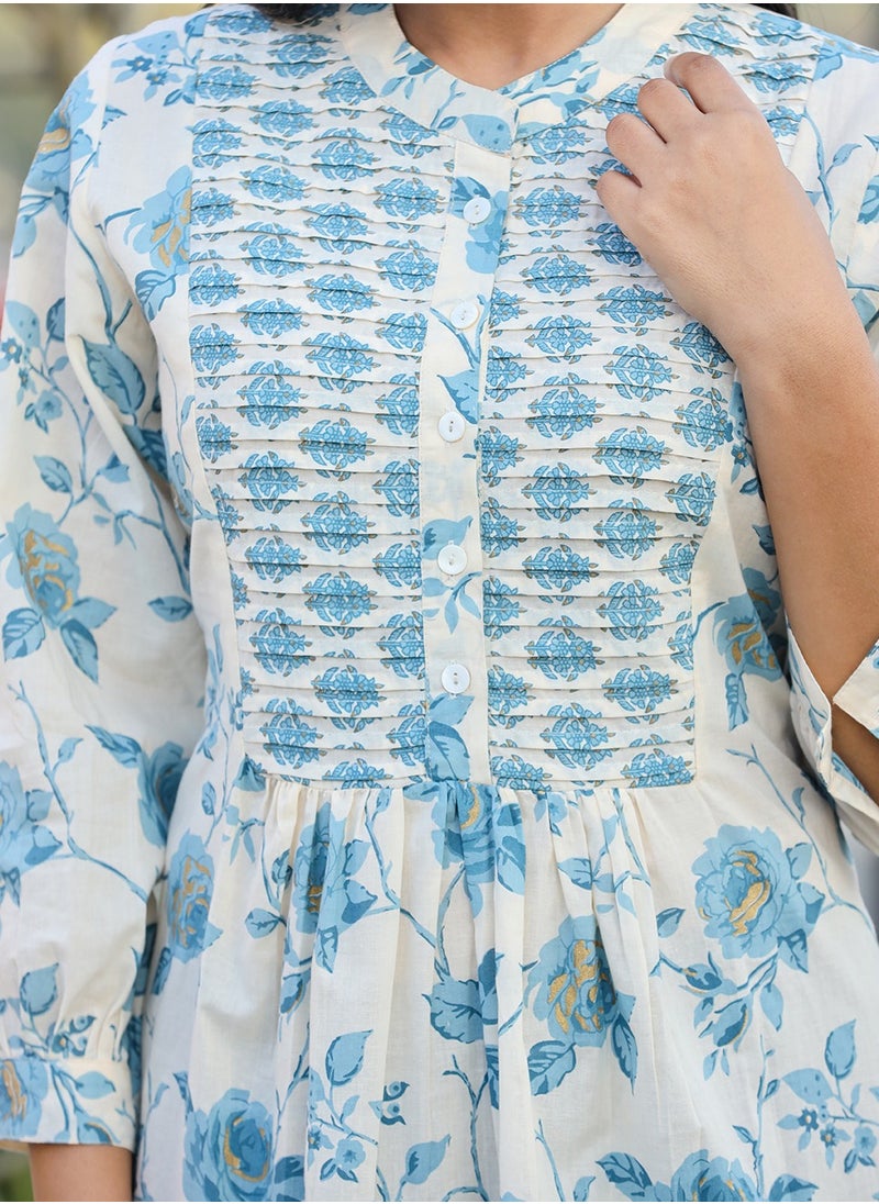 Swadesh Souq - Floral Print Cotton Top – Stylish & Comfortable Casual Wear - Image 1
