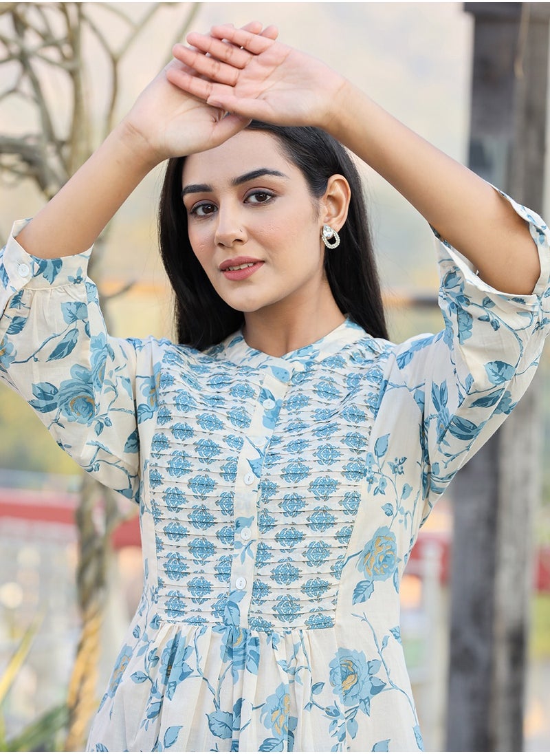 Swadesh Souq - Floral Print Cotton Top – Stylish & Comfortable Casual Wear - Image 1