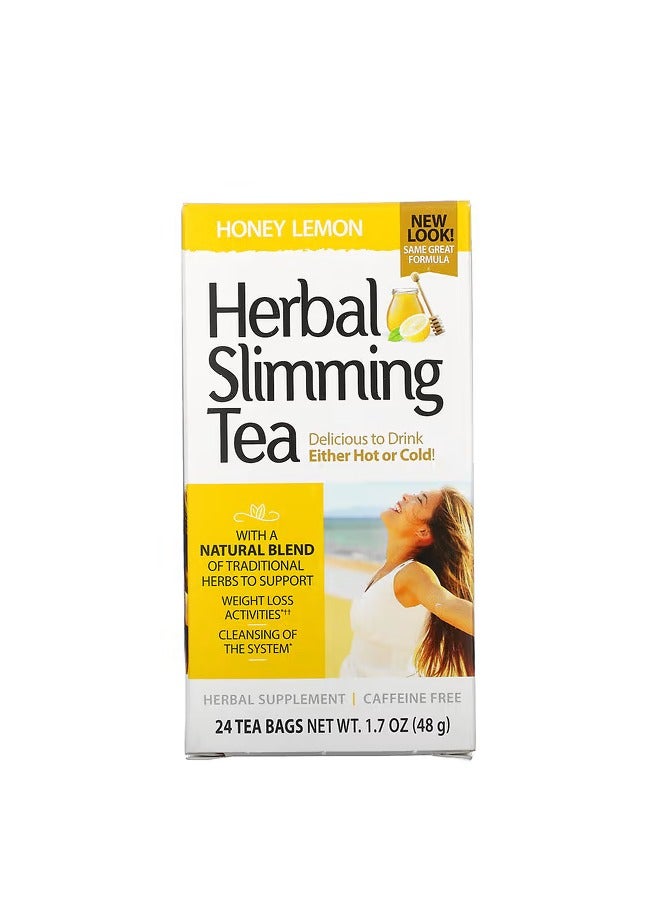 21st Century Herbal Slimming Tea, Honey Lemon, Caffeine Free, 24 Tea Bags, 1.7 oz (48 g) 