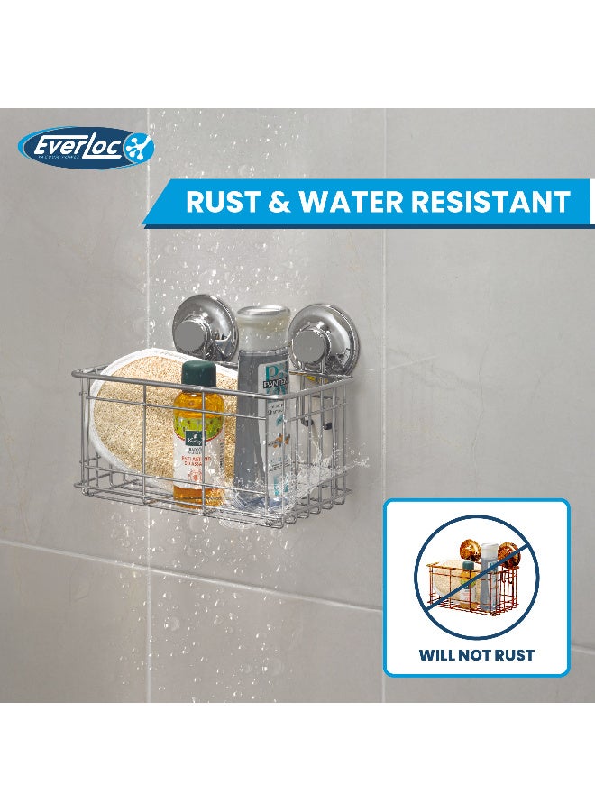 Everloc Bottle Holder, No Drilling, No Screws, No Glue, No Adhesive, Vacuum Suction Wall Mounted Chrome Shampoo holder; Sink Caddy; Shower Shelf for Bathroom and Kitchen, Easy Install, EVL-10507 - Image 5