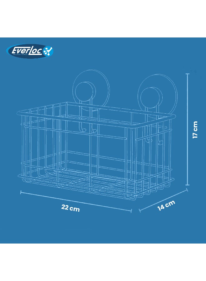 Everloc Bottle Holder, No Drilling, No Screws, No Glue, No Adhesive, Vacuum Suction Wall Mounted Chrome Shampoo holder; Sink Caddy; Shower Shelf for Bathroom and Kitchen, Easy Install, EVL-10507 - Image 3