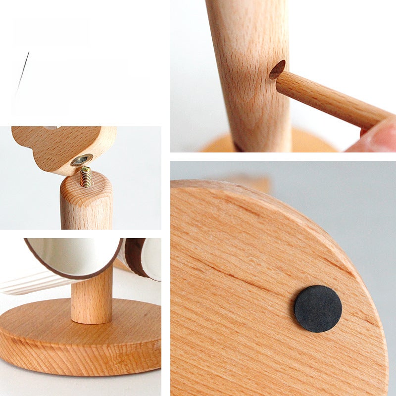 Japanese-style Beech Cup Holder Household Mug Hanging Drain Storage Rack Wooden Flower Tree-shaped Jewelry Storage Rack(Small flower-tall 6-stick cup holder) - Image 5
