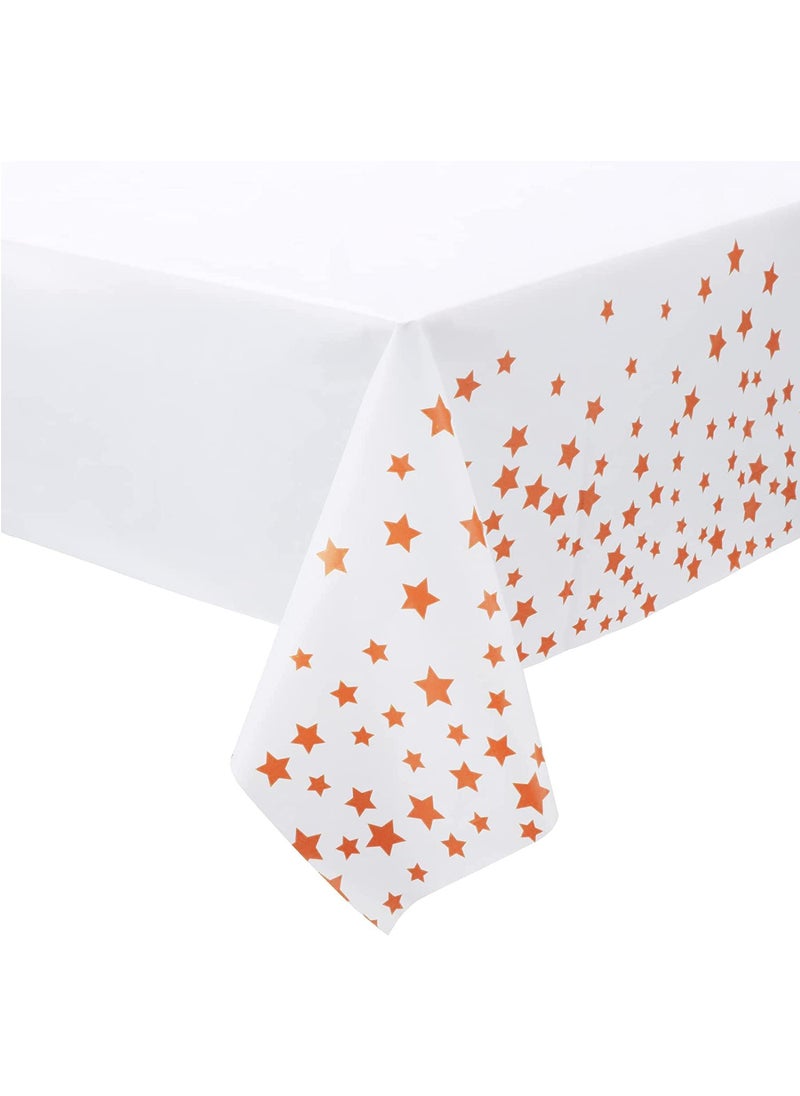 GOLDEN MILLION - Tablecloth for Rectangle Tables Star Plastic Disposable Party Table Covers for Birthday Parties, Wedding, Anniversary, Baby Shower, Fine Dining Decor 137 x 274cm - Image 1