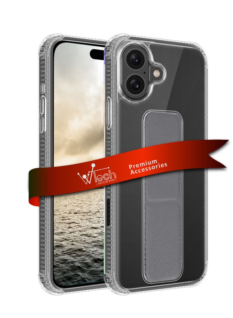 Wtech Apple iPhone 16 Plus 2024 TPU Hand Grip Air Pillow Case Cover - Clear/Grey - Image 1