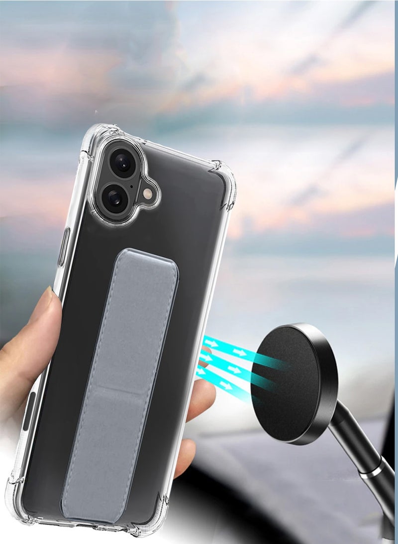 Wtech Apple iPhone 16 Plus 2024 TPU Hand Grip Air Pillow Case Cover - Clear/Grey - Image 5