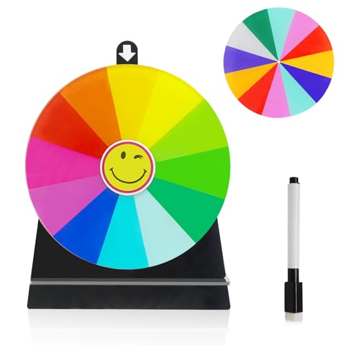 Delizon 6 Inch 2 Wheel Spinning Prize Wheel 12 Slot Spinning Wheel Fortune Game Party Classroom or Home Education Sunflower Pattern - Image 1