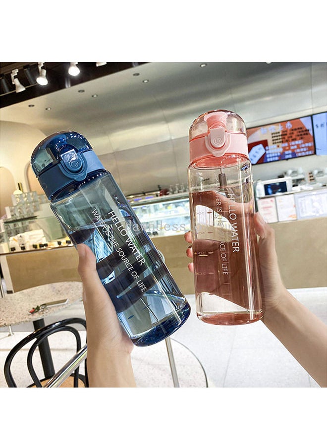 Arabest - 780ml Large Capacity Water Bottle, Portable Plastic Water Bottle, Sports Water Bottle, With a Pop-Up Lid and Time Mark Reminder Cream Cup, Used for Outdoor Sports and Fitness-Blue - Image 1