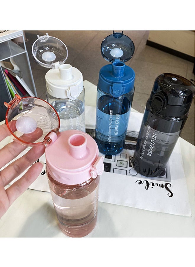 Arabest - 780ml Large Capacity Water Bottle, Portable Plastic Water Bottle, Sports Water Bottle, With a Pop-Up Lid and Time Mark Reminder Cream Cup, Used for Outdoor Sports and Fitness-Blue - Image 1