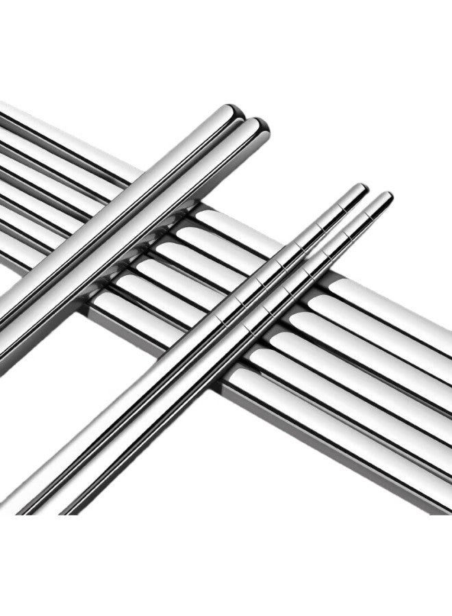 Pinyu 304 Stainless Steel Chopsticks, High-Quality Household Non-Slip Heat-Resistant Anti-Mold Square Chopsticks Set, Metal Stainless Steel - Image 2