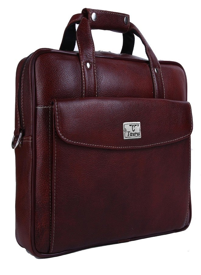 TAURUS Genuine Leather 15.6 Inch Laptop Messenger Bag For Men - Image 1
